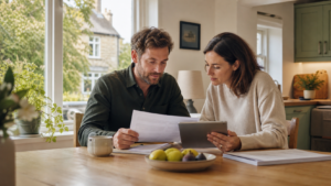 Oxfordshire landlord and tenant reviewing an EPC before autumn energy upgrades